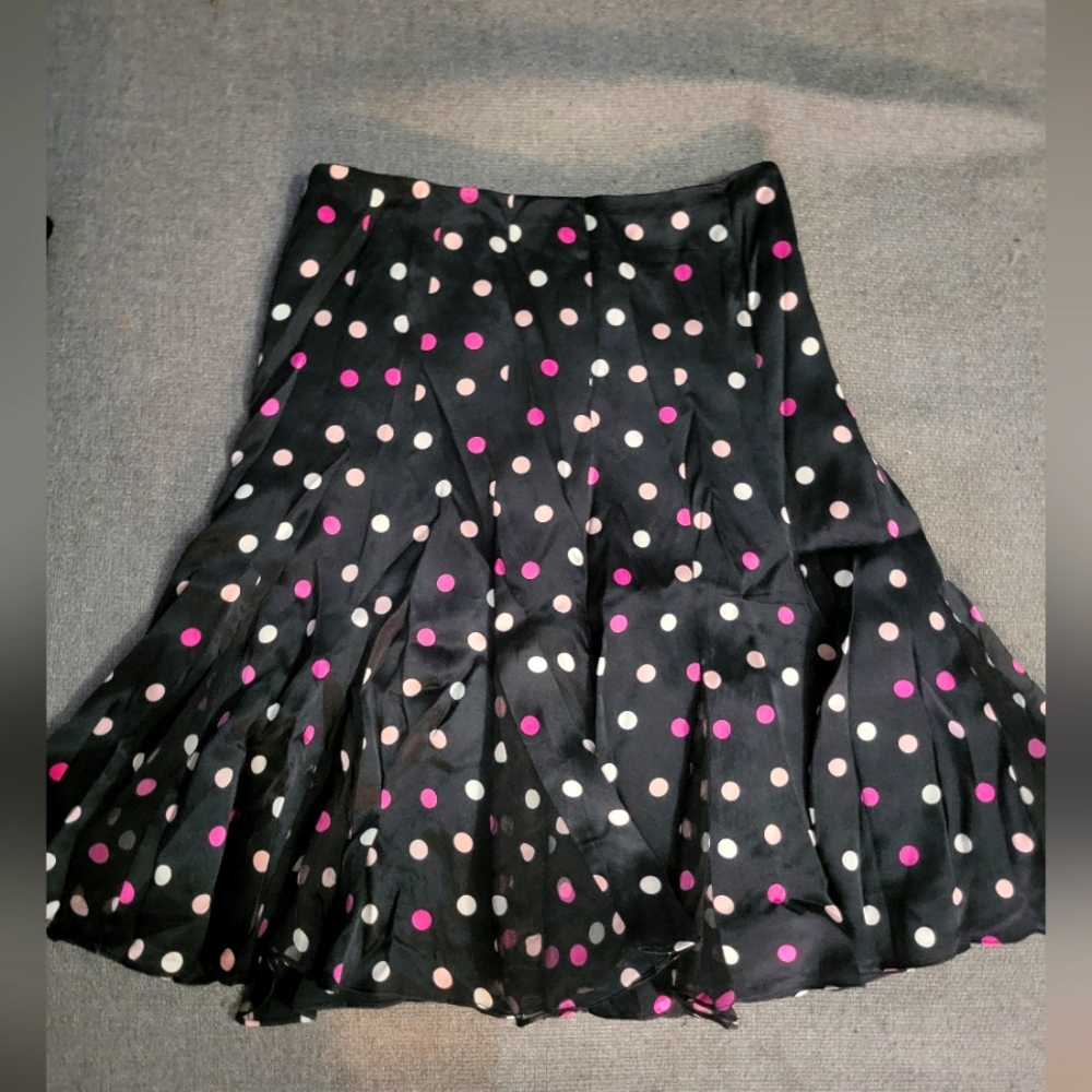 Eva Franco Black and Pink Tiered Midi Skirt